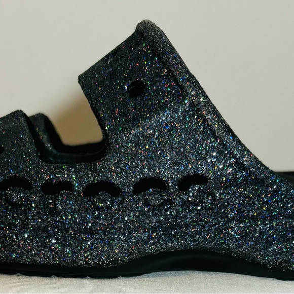 CROCS BAYA Black GLITTER Sandals SIZE 7 Women’s - Picture 5 of 11